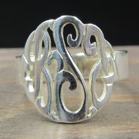 Jewelry - Size 8.75 Sterling Silver RSG Initial Band Ring